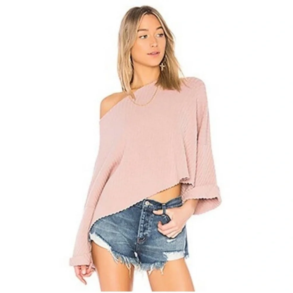 Free People I Can't Wait Ribbed Sweater • Pink